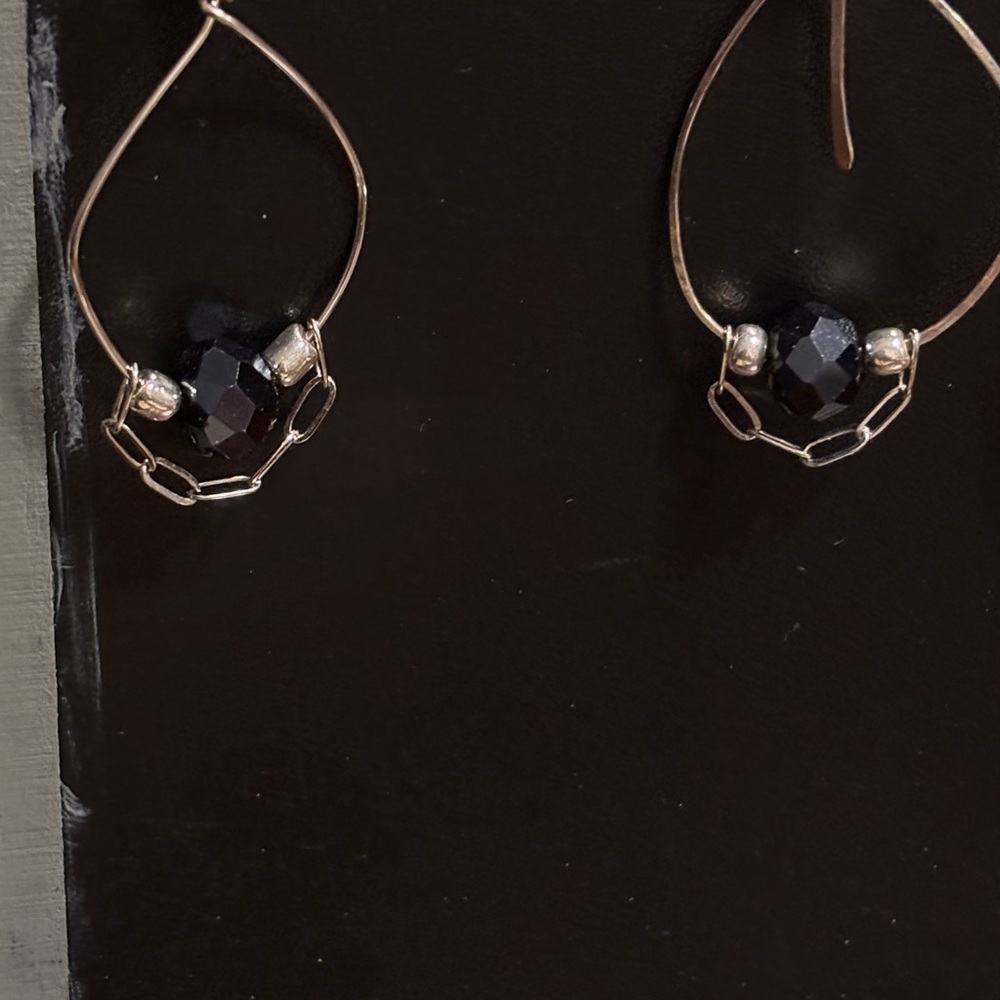 Elegant Black Beaded Earrings